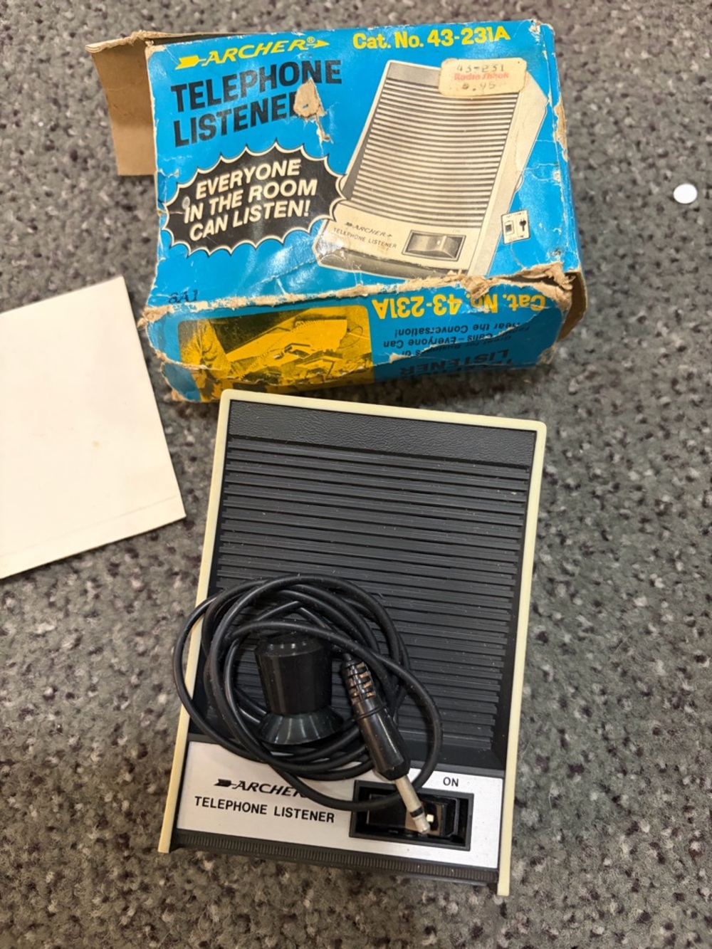 Archer Telephone Listener with Box untested
